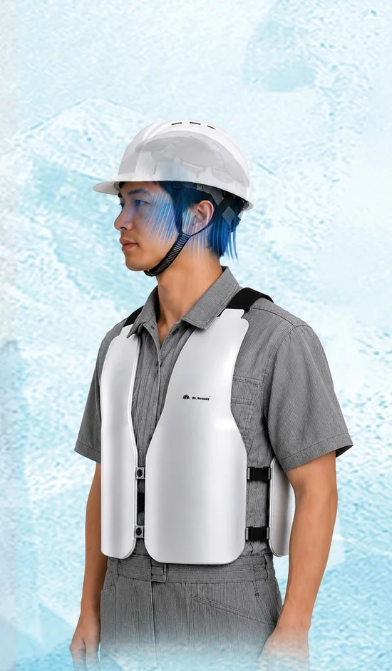 冷却ベストを着用した作業員