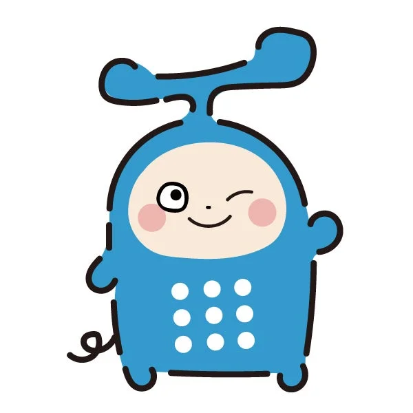 電話をモチーフにした可愛らしいキャラクター