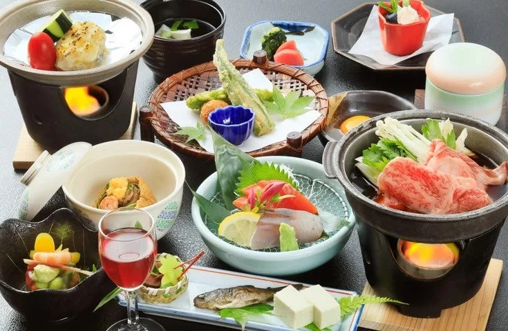 平湯温泉 岡田旅館の会席料理