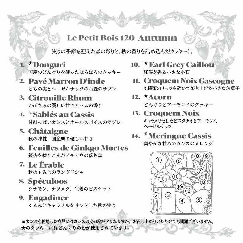 森の恵みクッキー プティボワ 120 Autumn 内容