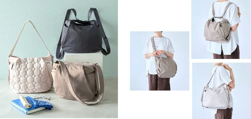 シュッと引っ張るだけ！3WAYショルダーリュック