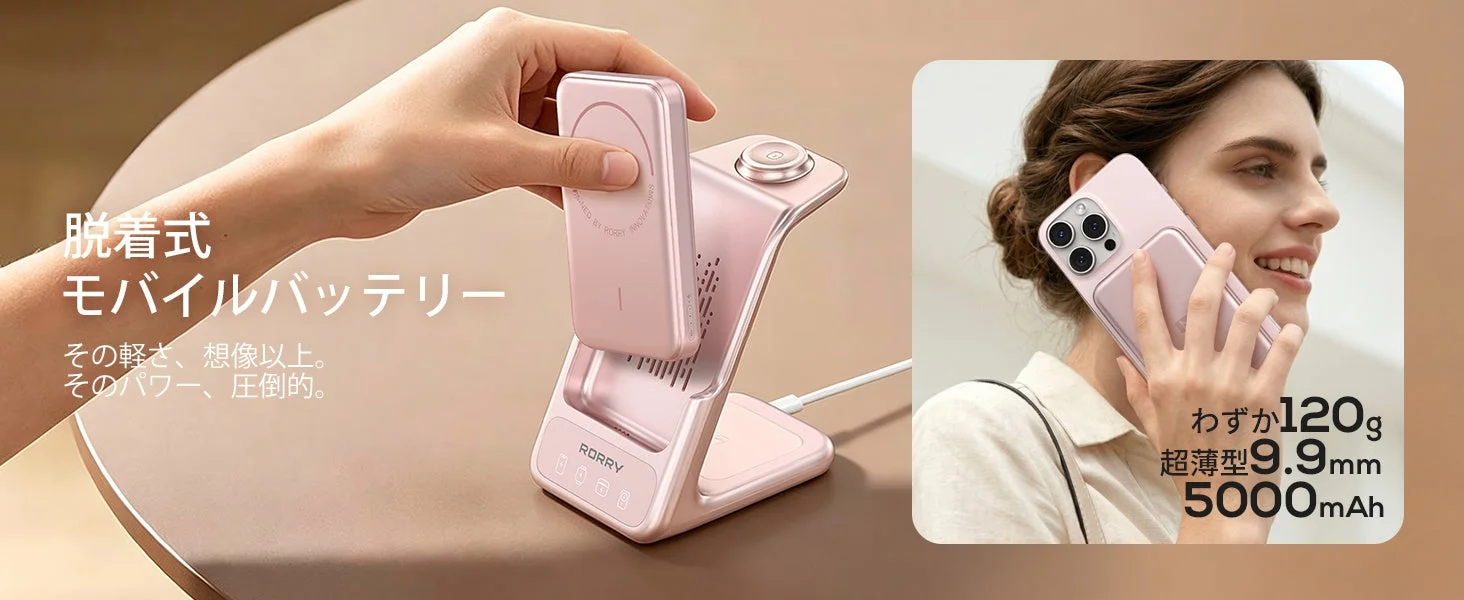 脱着式モバイルバッテリーその軽さ、想像以上。そのパワー、圧倒的。