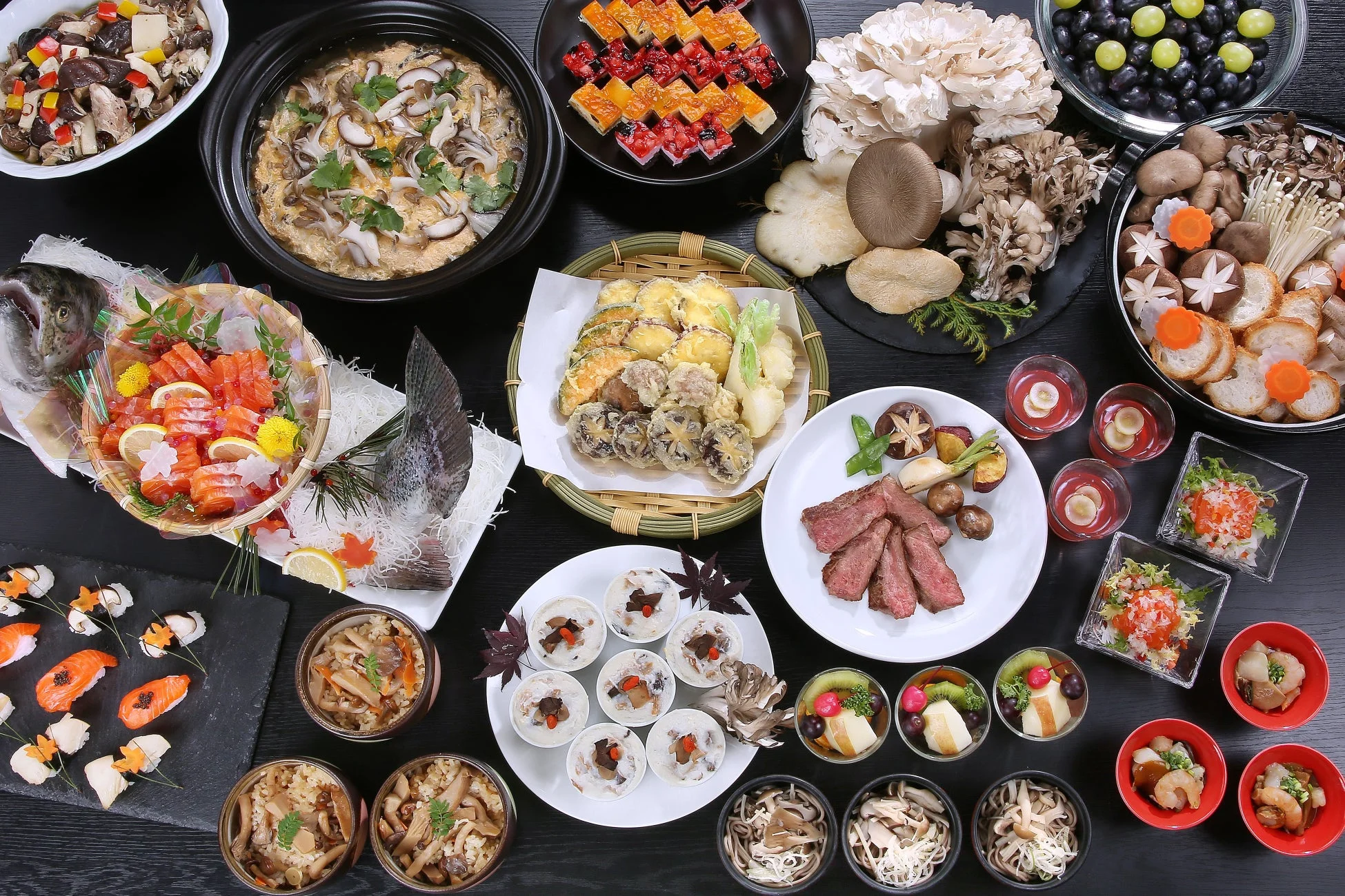 休暇村岩手網張温泉のビュッフェ料理例