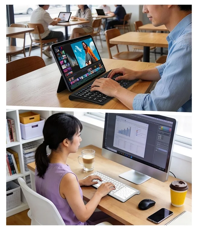 カフェとオフィスでの使用イメージ