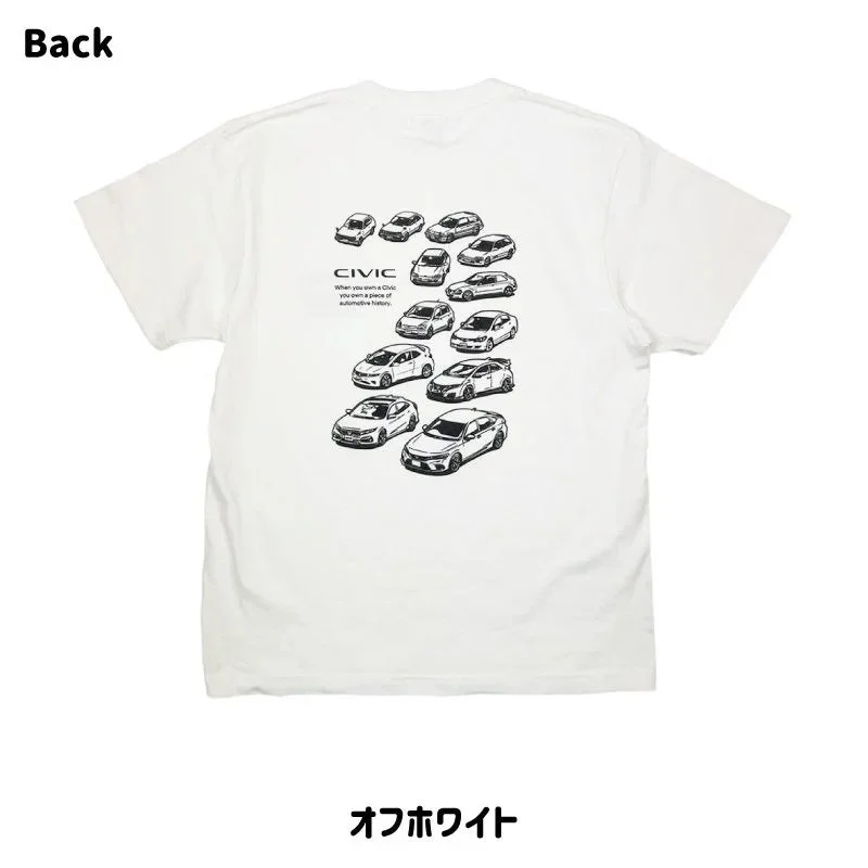 オフホワイトのTシャツの背面デザイン
