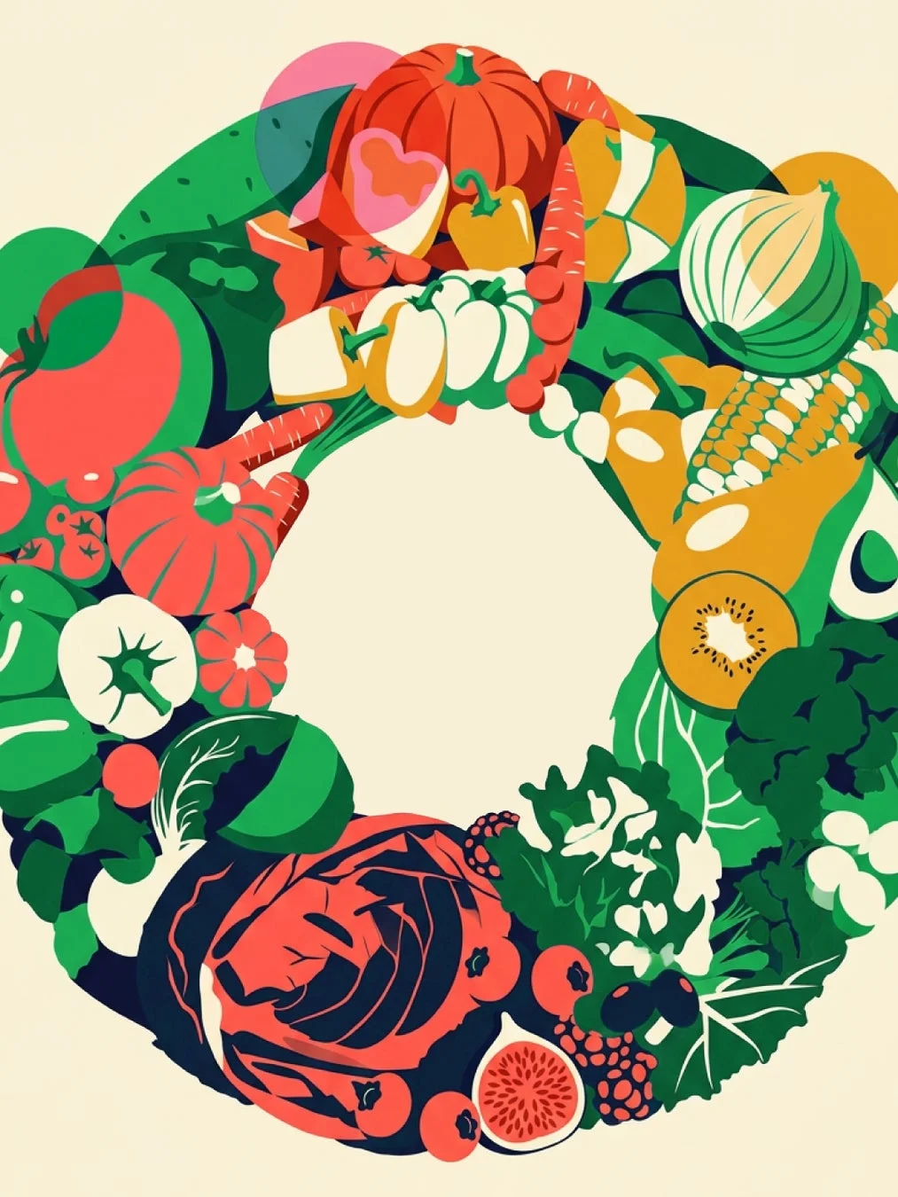 色鮮やかな野菜と果物のイラスト