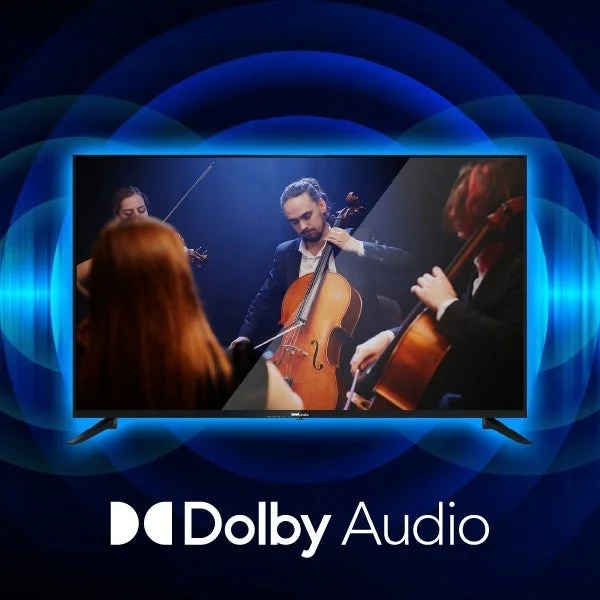 Dolby Audioロゴとクラシック演奏のイメージ