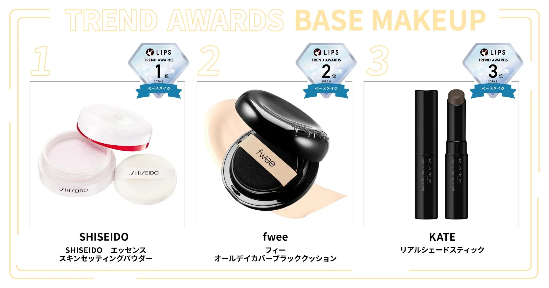 LIPS TREND AWARDS 2026.8 ベースメイク部門 ランキング
