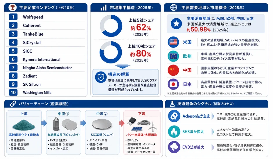 主要企業ランキング (上位10社) と市場集中構造
