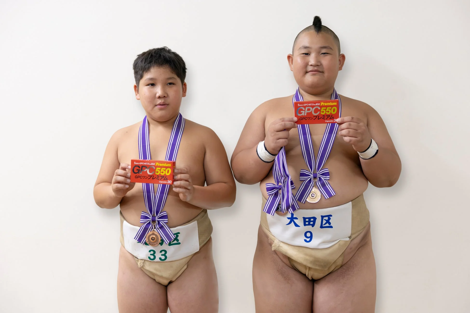 GPCワンプレミアムを持つユウスケ選手とショウタロウ選手