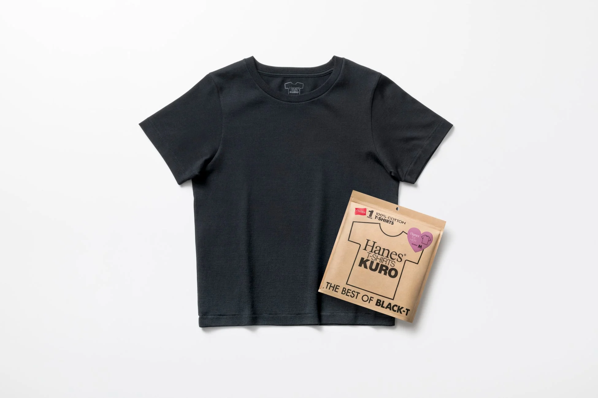 Hanes T-SHIRTS KURO for HER クルーネックTシャツ