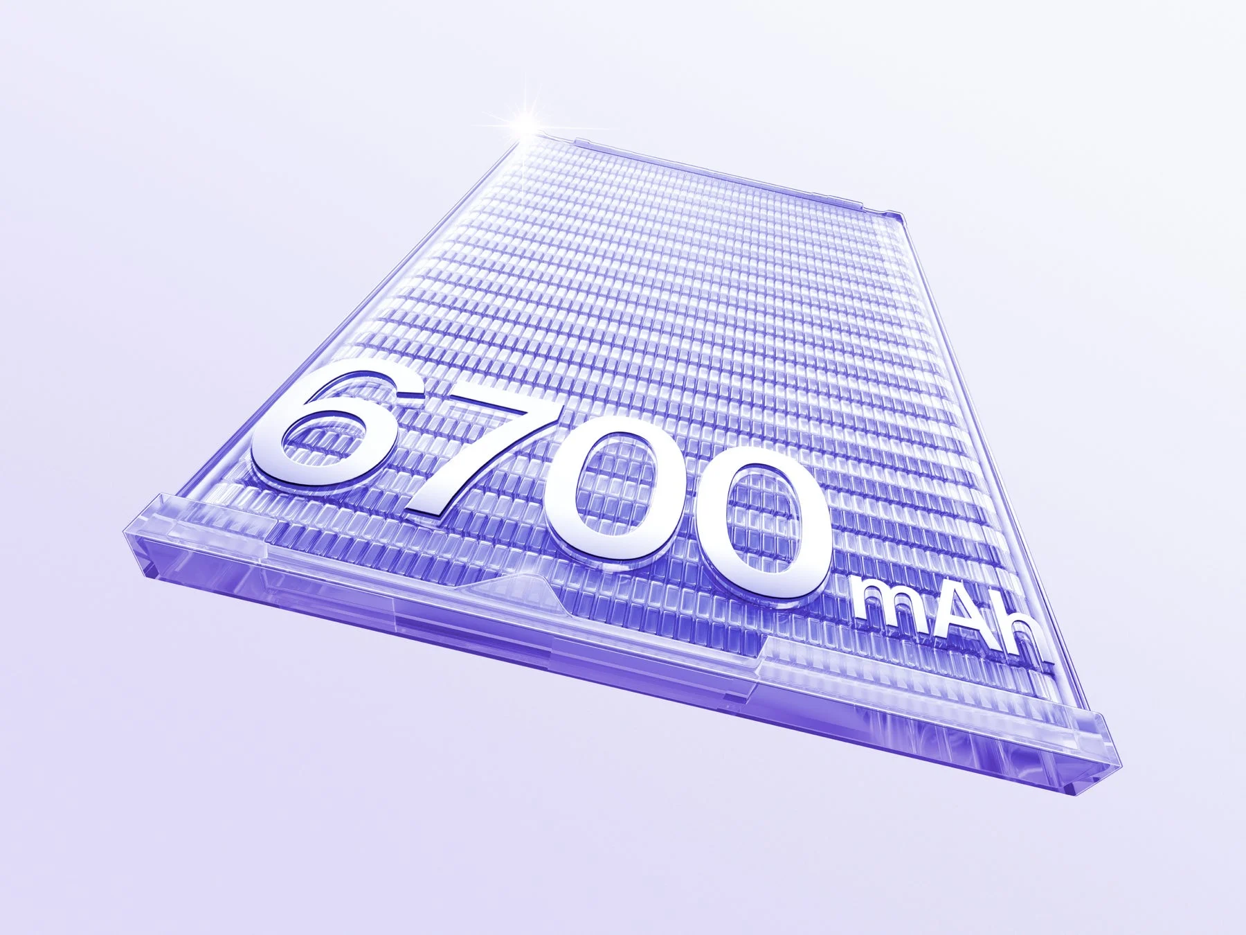 急速充電対応、大容量6,700mAhバッテリー