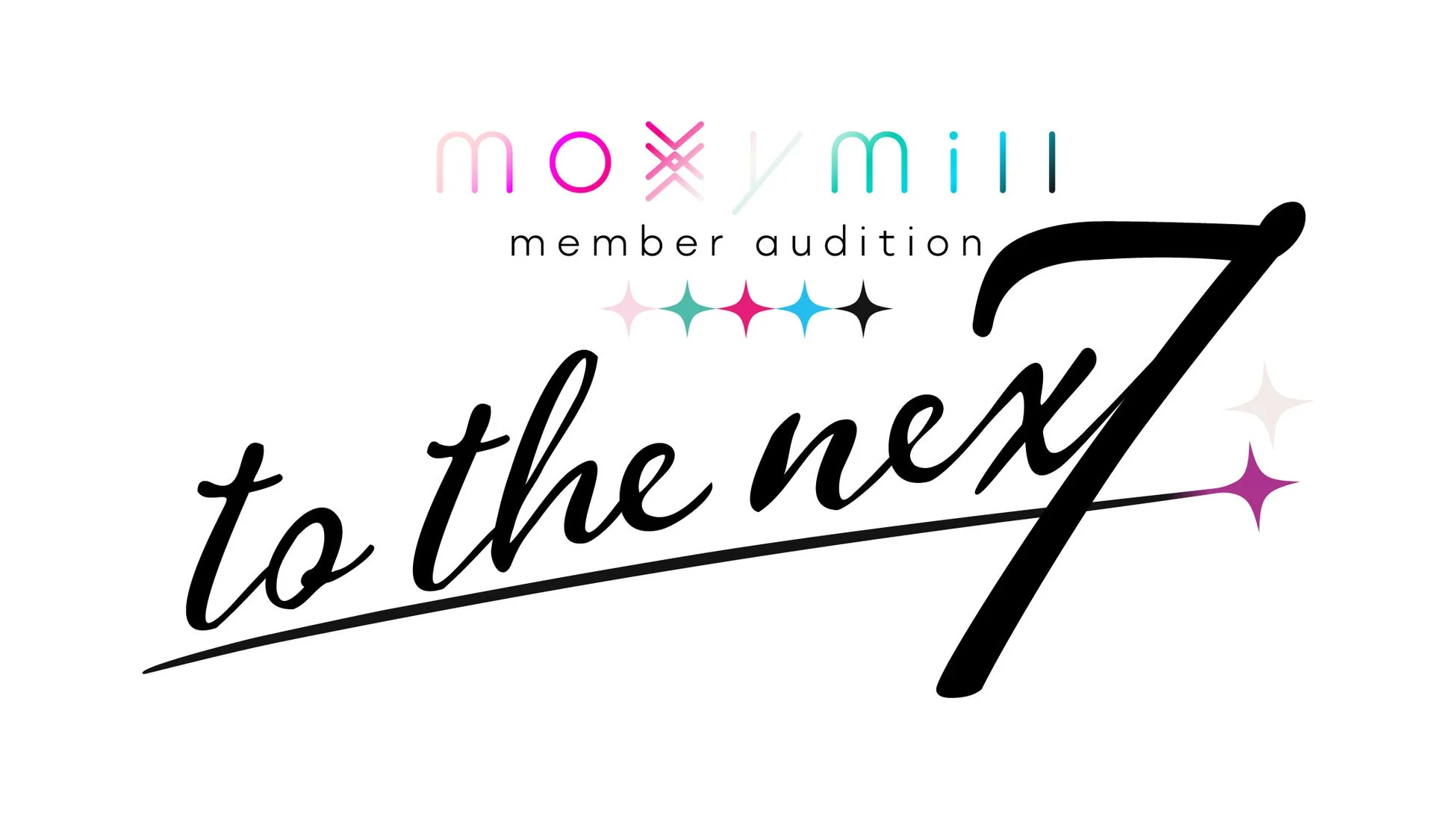アイドルグループ「moXymill」のメンバーオーディションを告知するグラフィック