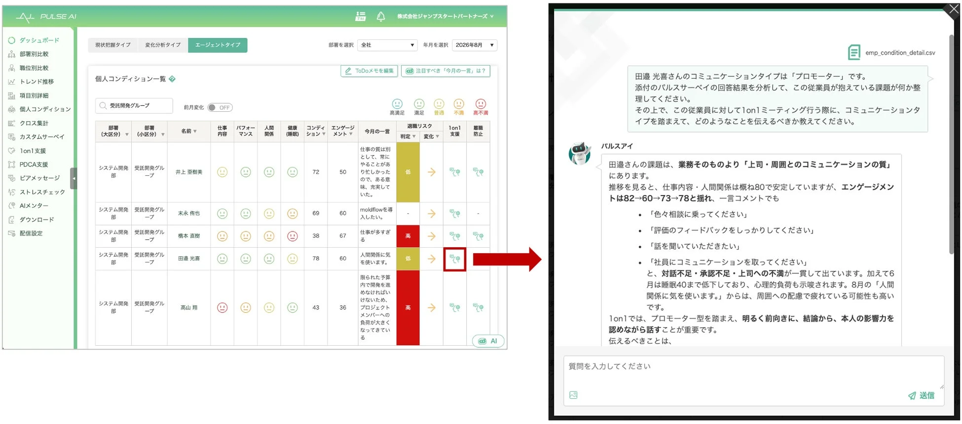PULSE AI AIメンターによる1on1支援の具体例