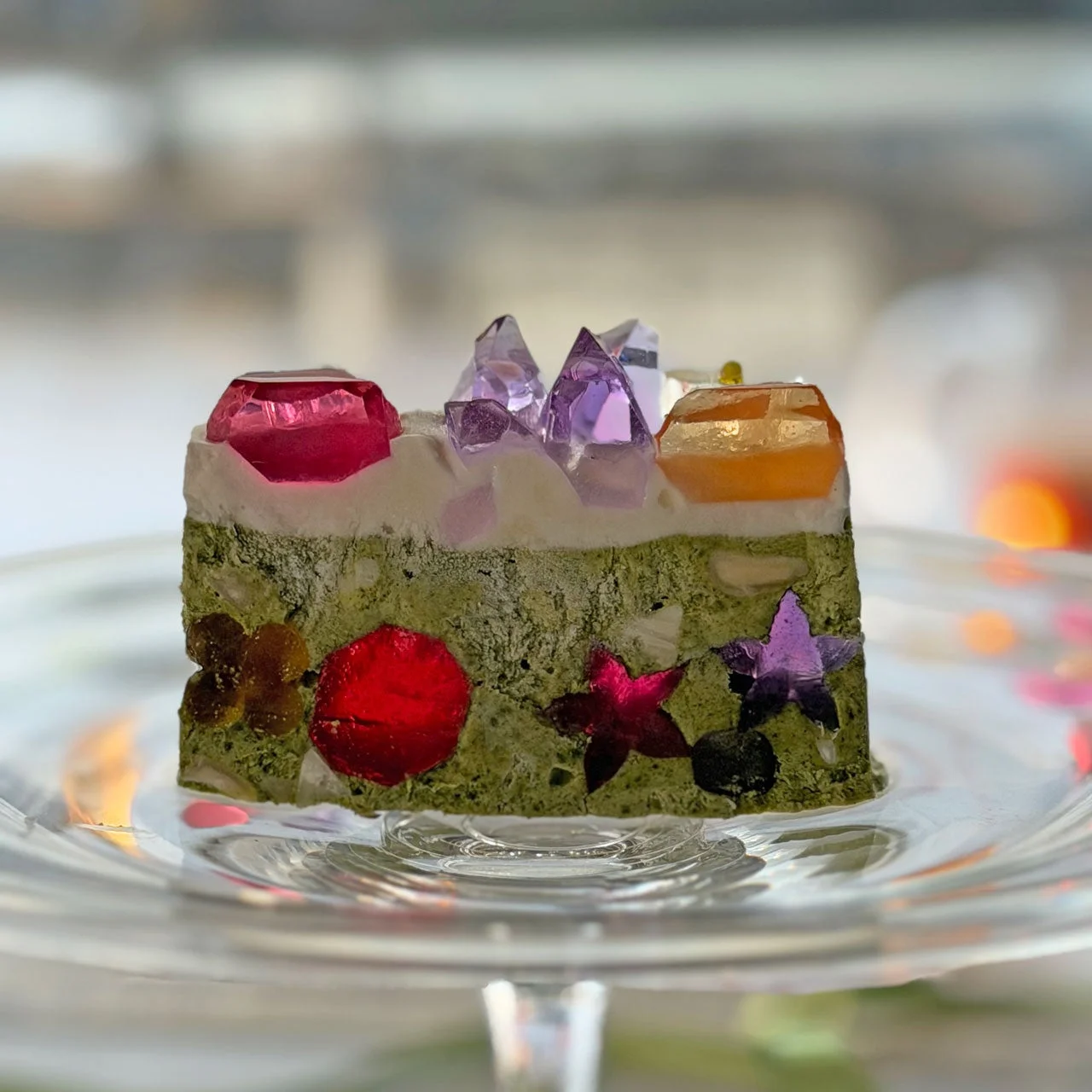 抹茶ケーキの断面