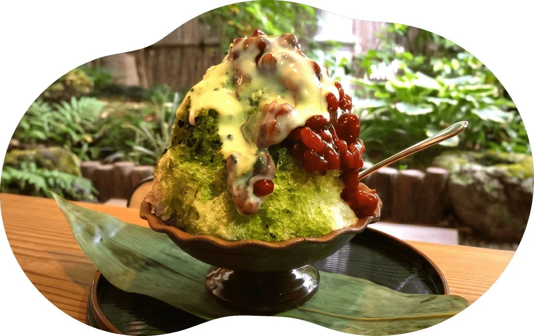 抹茶と小豆のかき氷