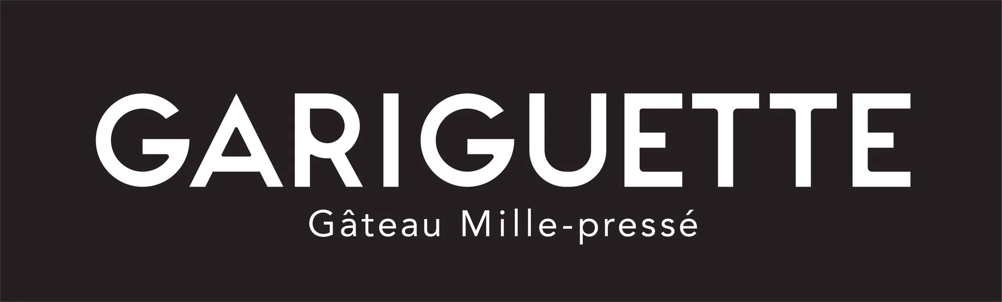 黒い背景に白文字で「GARIGUETTE」とブランド名が表示されたロゴ画像