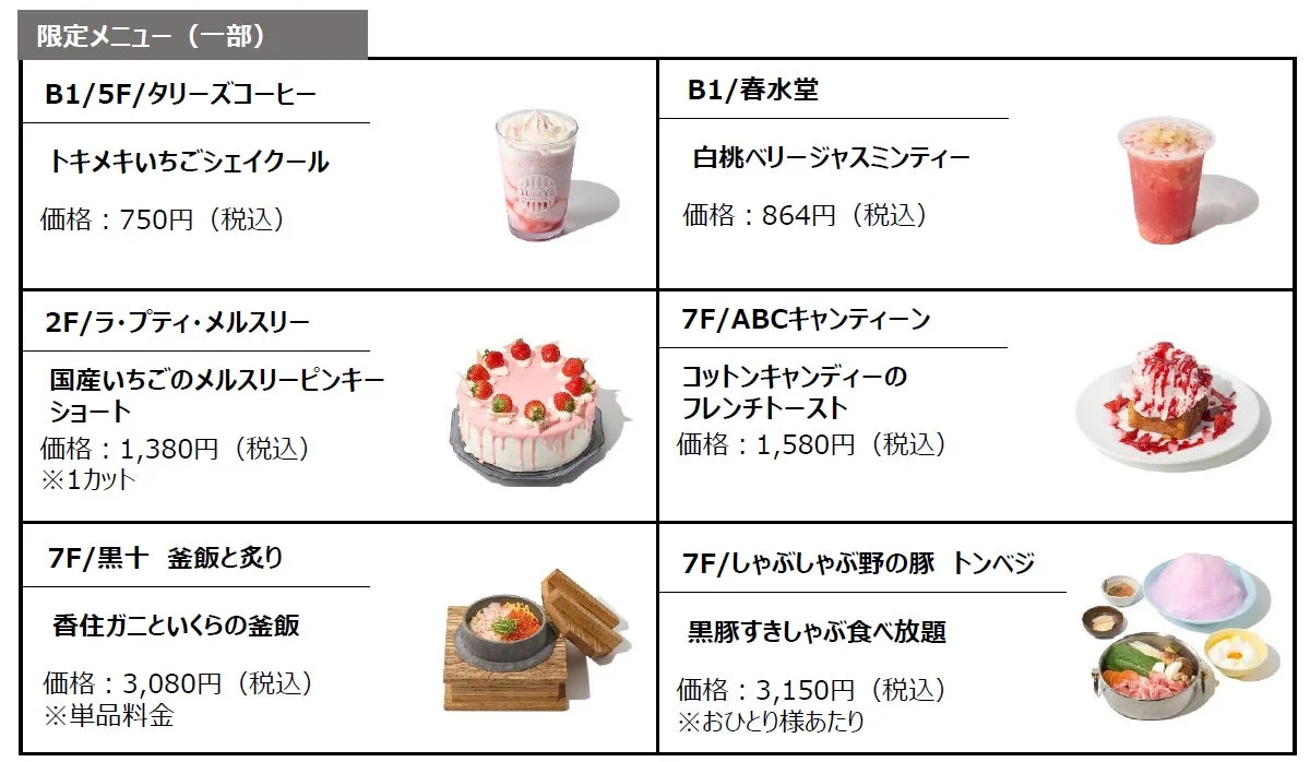 期間限定メニューを紹介する画像