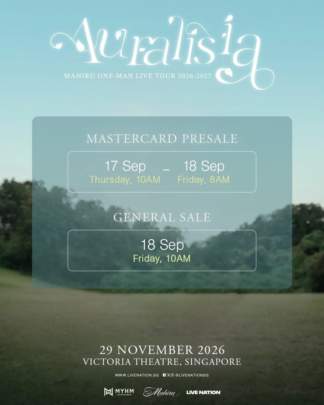 シンガーソングライター茉ひる初のシンガポール公演「Auralisia」チケット販売情報