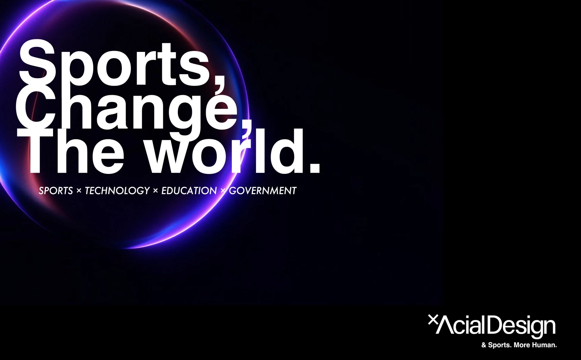 Sports, Change The world.というスローガンと抽象的なデザイン