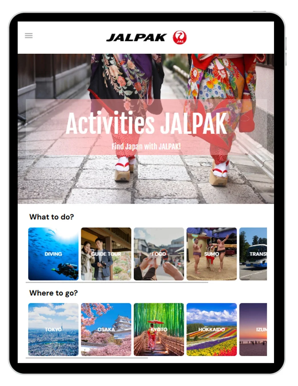Activities JALPAKサイトイメージ