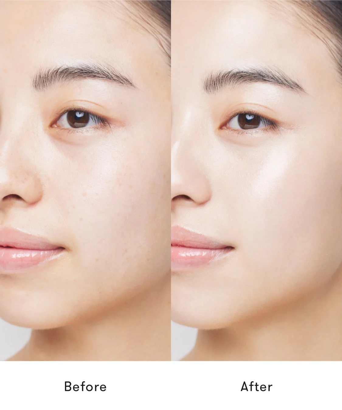 女性の顔のビフォーアフター