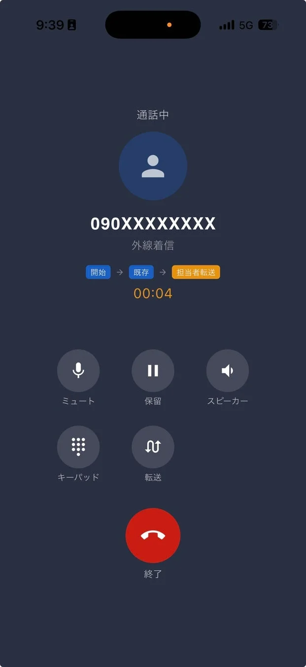 通話画面