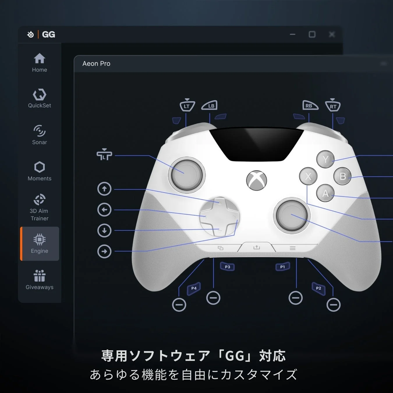 専用ソフトウェア「GG」のイメージ